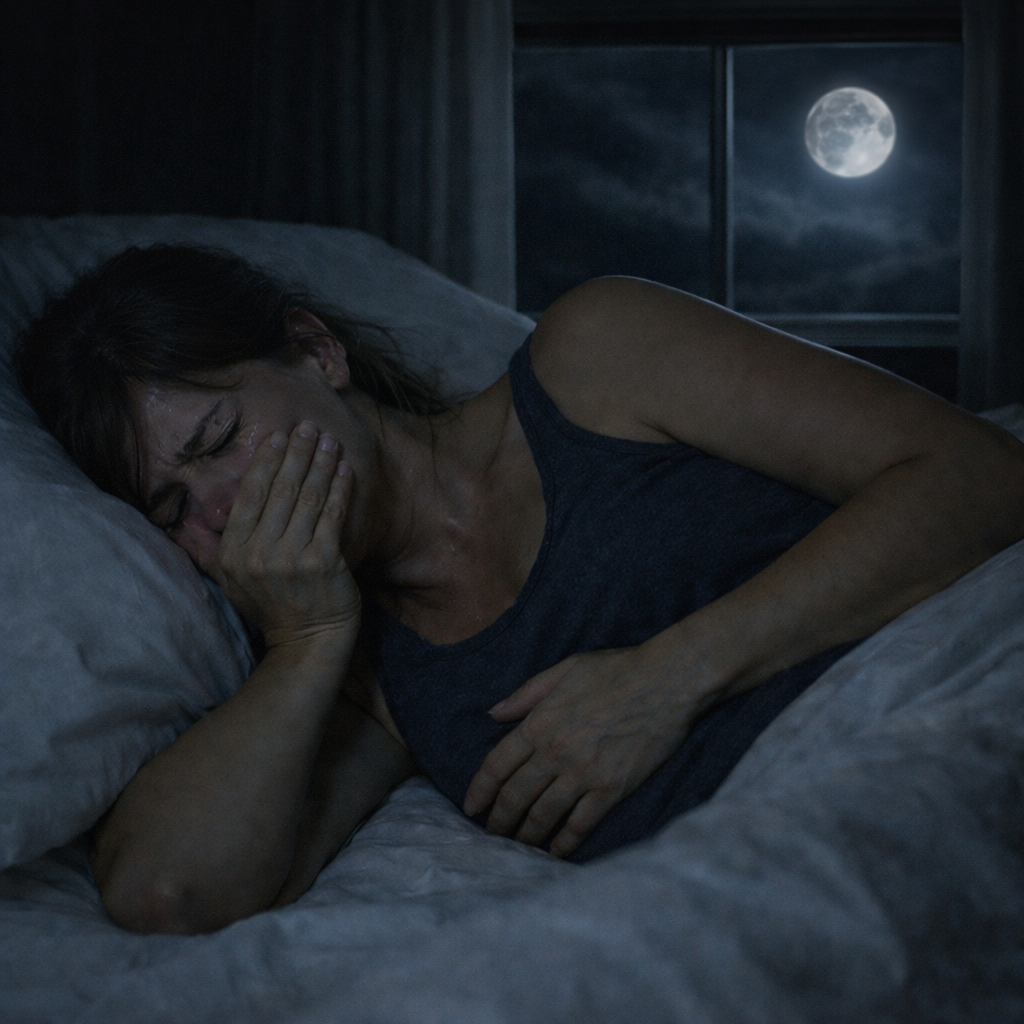 Pleurs du soir d'une femme qui porte trop